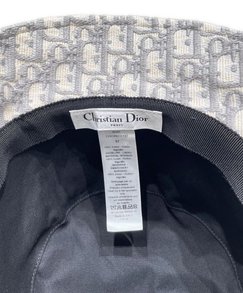 Christian Dior（クリスチャン ディオール）Christian Dior (クリスチャン ディオール) D-OBLIQUE ボブハット ライトグレー サイズ:57の古着・服飾アイテム