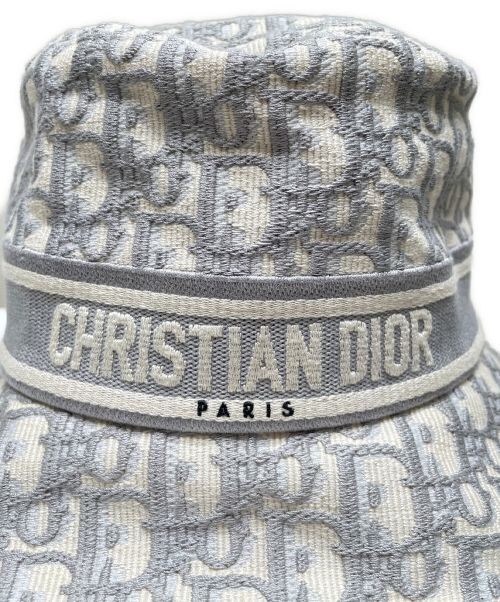 Christian Dior（クリスチャン ディオール）Christian Dior (クリスチャン ディオール) D-OBLIQUE ボブハット ライトグレー サイズ:57の古着・服飾アイテム