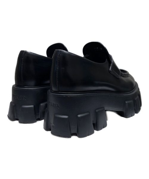 PRADA（プラダ）PRADA (プラダ) モノリス ブラッシュドレザー ローファー ブラック サイズ:38の古着・服飾アイテム