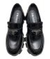 中古・古着 PRADA (プラダ) モノリス ブラッシュドレザー ローファー ブラック サイズ:38：89800円