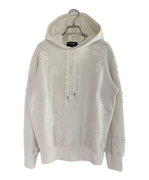 CHANEL（シャネル）CHANEL (シャネル) ココマークロゴプルオーバーパーカー ホワイト サイズ:XSの古着・服飾アイテム