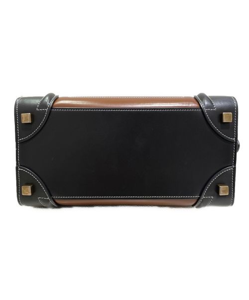 CELINE（セリーヌ）CELINE (セリーヌ) ラゲージマイクロショッパーバッグ ブラウン×ブラック サイズ:マイクロの古着・服飾アイテム