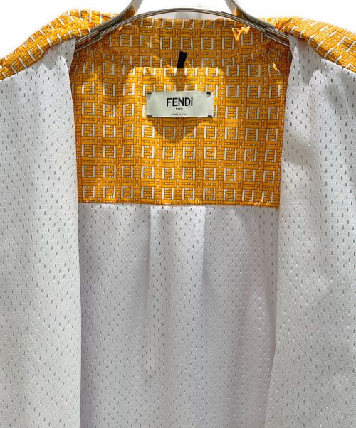 FENDI（フェンディ）FENDI (フェンディ) Fロゴ総柄ナイロンジャケット オレンジ サイズ:42の古着・服飾アイテム