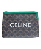 CELINEセリーヌ）の古着「トリオンフ スモールポーチ」｜ブラウン×グリーン