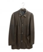 Salvatore Ferragamoサルヴァトーレ フェラガモ）の古着「ナッパレザーコート」｜ブラック