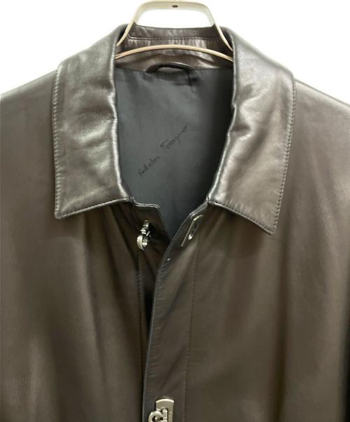 Salvatore Ferragamo（サルヴァトーレ フェラガモ）Salvatore Ferragamo (サルヴァトーレ フェラガモ) ナッパレザーコート ブラック サイズ:50の古着・服飾アイテム