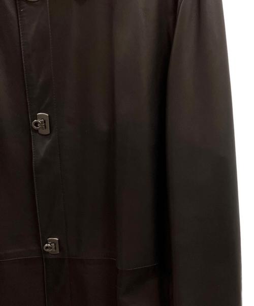 Salvatore Ferragamo（サルヴァトーレ フェラガモ）Salvatore Ferragamo (サルヴァトーレ フェラガモ) ナッパレザーコート ブラック サイズ:50の古着・服飾アイテム