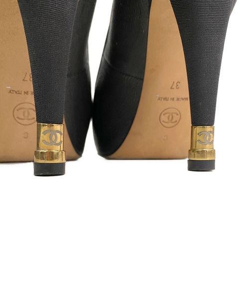 CHANEL（シャネル）CHANEL (シャネル) ショートブーツ ブラック サイズ:37の古着・服飾アイテム