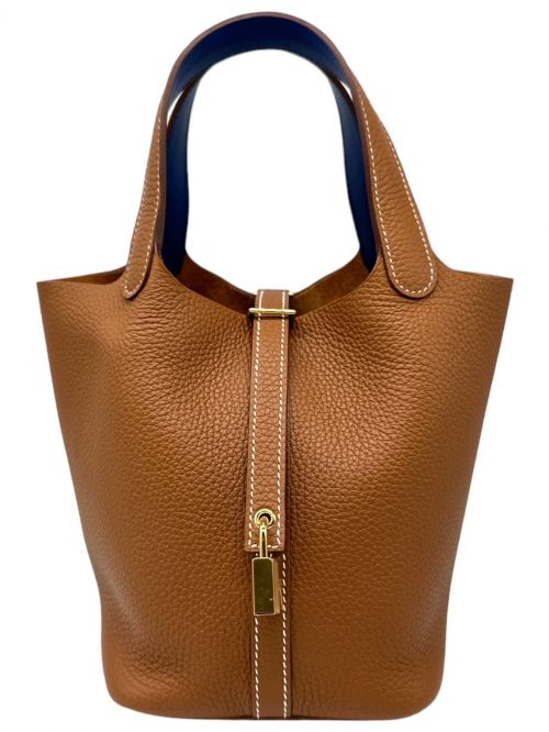 HERMES（エルメス）HERMES (エルメス) ピコタンロックPM エクラ ゴールド×ブルー サイズ:PMの古着・服飾アイテム