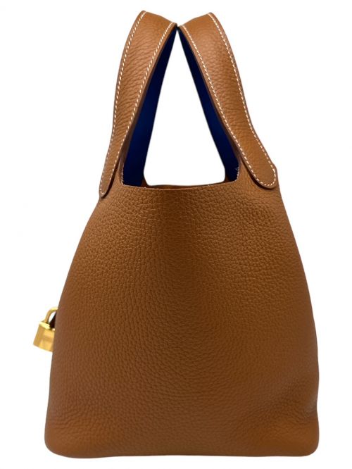 HERMES（エルメス）HERMES (エルメス) ピコタンロックPM エクラ ゴールド×ブルー サイズ:PMの古着・服飾アイテム
