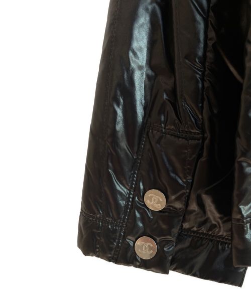 CHANEL（シャネル）CHANEL (シャネル) ノーカラーナイロンジャケット ブラック サイズ:36の古着・服飾アイテム