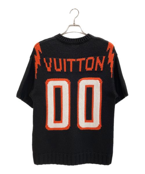 LOUIS VUITTON（ルイ ヴィトン）LOUIS VUITTON (ルイ ヴィトン) インタルシアフットボールショートスリーブニット ブラック サイズ:XSの古着・服飾アイテム