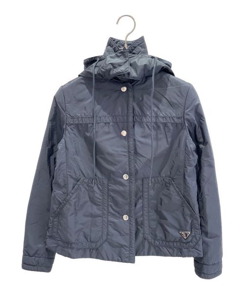 PRADA（プラダ）PRADA (プラダ) トライアングルナイロンパーカー ネイビー サイズ:38の古着・服飾アイテム