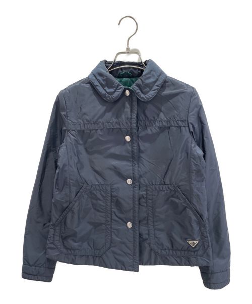 PRADA（プラダ）PRADA (プラダ) トライアングルナイロンパーカー ネイビー サイズ:38の古着・服飾アイテム