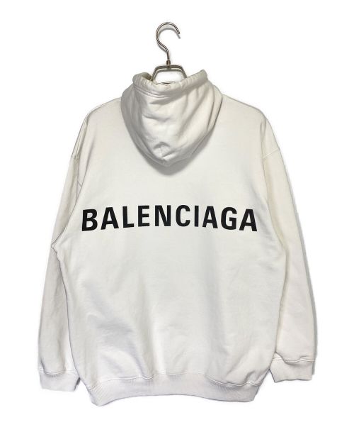 BALENCIAGA（バレンシアガ）BALENCIAGA (バレンシアガ) バックロゴプリントプルオーバーパーカー ホワイト サイズ:XXSの古着・服飾アイテム