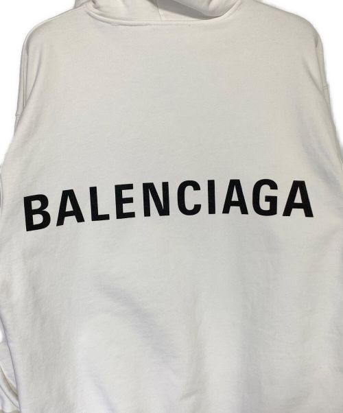 BALENCIAGA（バレンシアガ）BALENCIAGA (バレンシアガ) バックロゴプリントプルオーバーパーカー ホワイト サイズ:XXSの古着・服飾アイテム