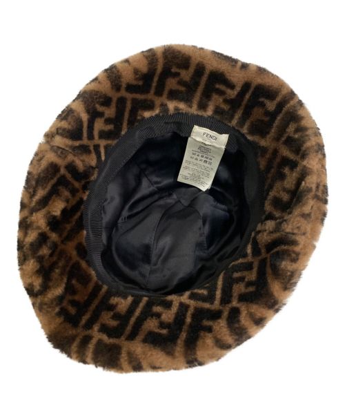 FENDI（フェンディ）FENDI (フェンディ) ズッカ柄バケットハット ブラウン サイズ:57cmの古着・服飾アイテム