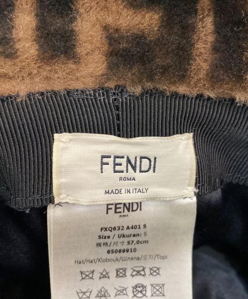 FENDI（フェンディ）FENDI (フェンディ) ズッカ柄バケットハット ブラウン サイズ:57cmの古着・服飾アイテム