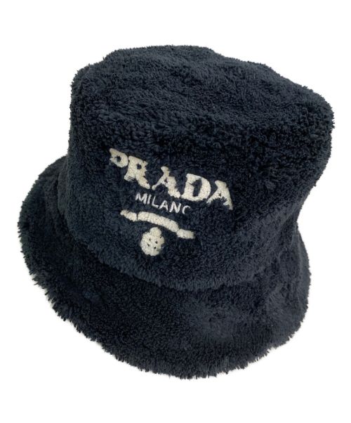 PRADA（プラダ）PRADA (プラダ) パイルバケットハット ブラック サイズ:Mの古着・服飾アイテム