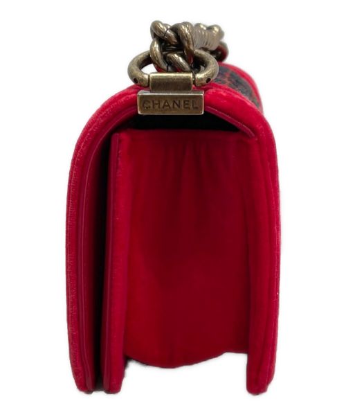 CHANEL（シャネル）CHANEL (シャネル) チェックチェーンショルダーバッグ レッド×グリーンの古着・服飾アイテム