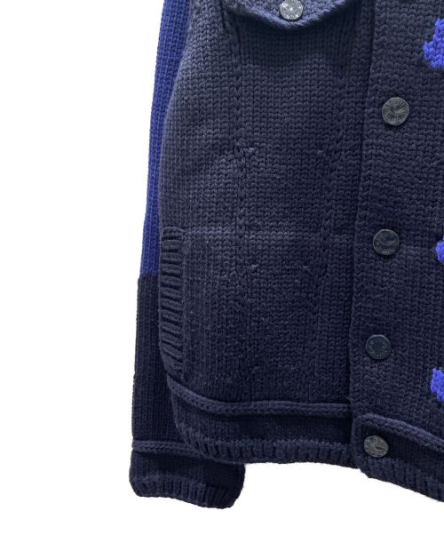 LOUIS VUITTON（ルイ ヴィトン）LOUIS VUITTON (ルイ ヴィトン) LVインタルシアボタンジャケット ネイビー×ブラック サイズ:XLの古着・服飾アイテム