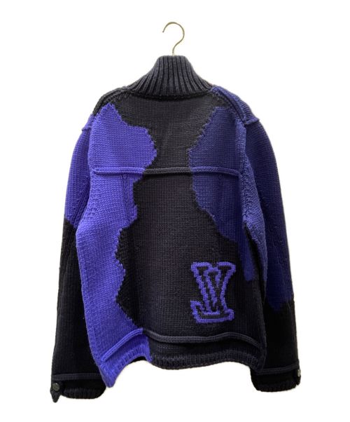 LOUIS VUITTON（ルイ ヴィトン）LOUIS VUITTON (ルイ ヴィトン) LVインタルシアボタンジャケット ネイビー×ブラック サイズ:XLの古着・服飾アイテム