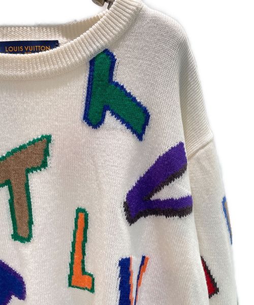 LOUIS VUITTON×NBA（ルイ ヴィトン×NBA(エヌビーエー)）LOUIS VUITTON×NBA (ルイ ヴィトン×NBA(エヌビーエー)) コラボレタークルーネックニット アイボリー サイズ:4Lの古着・服飾アイテム