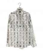 LOUIS VUITTON×Virgil Ablohルイ ヴィトン×ヴァージル・アブロー）の古着「モノグラムプレイスグラフィックシャツ」｜ホワイト