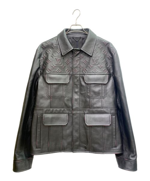 LOUIS VUITTON（ルイ ヴィトン）LOUIS VUITTON (ルイ ヴィトン) モノグラムレザートラッカージャケット ブラック サイズ:52の古着・服飾アイテム