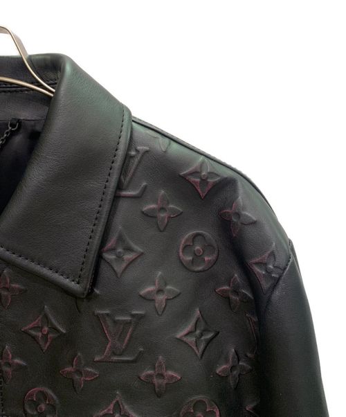 LOUIS VUITTON（ルイ ヴィトン）LOUIS VUITTON (ルイ ヴィトン) モノグラムレザートラッカージャケット ブラック サイズ:52の古着・服飾アイテム