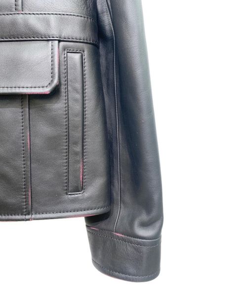 LOUIS VUITTON（ルイ ヴィトン）LOUIS VUITTON (ルイ ヴィトン) モノグラムレザートラッカージャケット ブラック サイズ:52の古着・服飾アイテム