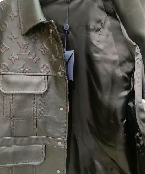 LOUIS VUITTON（ルイ ヴィトン）LOUIS VUITTON (ルイ ヴィトン) モノグラムレザートラッカージャケット ブラック サイズ:52の古着・服飾アイテム