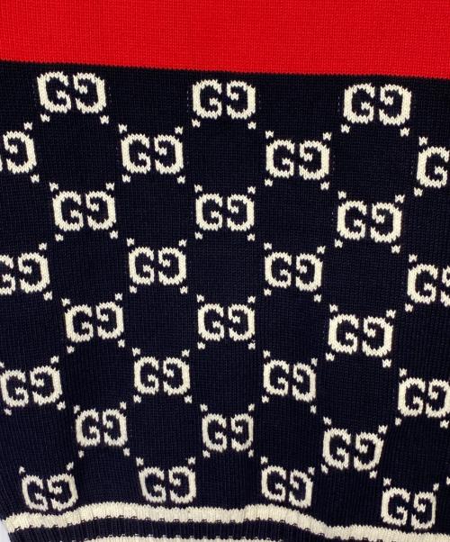 GUCCI（グッチ）GUCCI (グッチ) GGパターン ボーダー ジップアップカーディガン サイズ:Sの古着・服飾アイテム