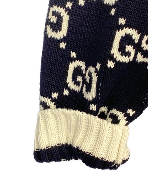GUCCI（グッチ）GUCCI (グッチ) GGパターン ボーダー ジップアップカーディガン サイズ:Sの古着・服飾アイテム