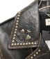 中古・古着 Saint Laurent Paris (サンローランパリ) ヴィンテージ加工スタッズライダースジャケット ブラック サイズ:44：148000円