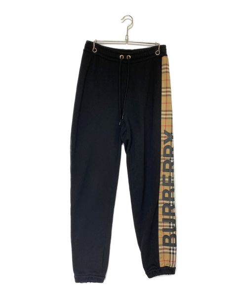 BURBERRY（バーバリー）BURBERRY (バーバリー) ヴィンテージチェックラインスウェットパンツ ブラック サイズ:Sの古着・服飾アイテム