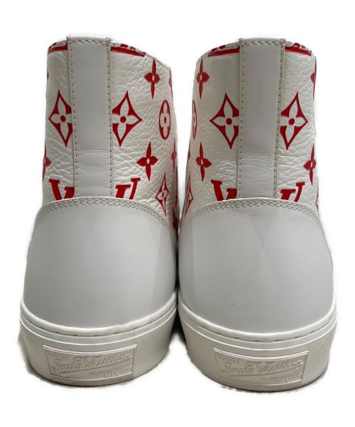 LOUIS VUITTON（ルイ ヴィトン）LOUIS VUITTON (ルイ ヴィトン) タトゥーラインモノグラムハイカットスニーカー ホワイト×レッド サイズ:7 1/2の古着・服飾アイテム