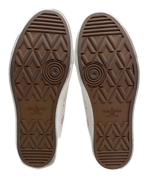 LOUIS VUITTON（ルイ ヴィトン）LOUIS VUITTON (ルイ ヴィトン) タトゥーラインモノグラムハイカットスニーカー ホワイト×レッド サイズ:7 1/2の古着・服飾アイテム