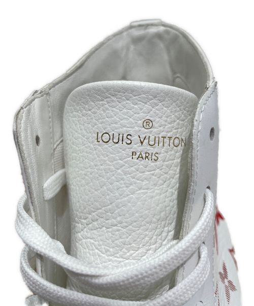 LOUIS VUITTON（ルイ ヴィトン）LOUIS VUITTON (ルイ ヴィトン) タトゥーラインモノグラムハイカットスニーカー ホワイト×レッド サイズ:7 1/2の古着・服飾アイテム