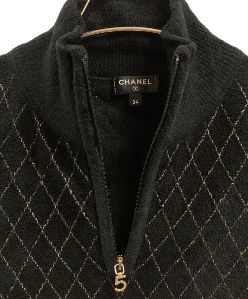CHANEL（シャネル）CHANEL (シャネル) パイルデザインワンピース ブラック サイズ:34の古着・服飾アイテム