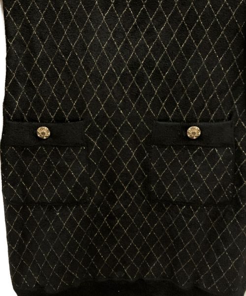 CHANEL（シャネル）CHANEL (シャネル) パイルデザインワンピース ブラック サイズ:34の古着・服飾アイテム