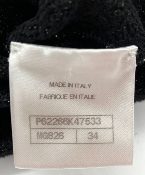 CHANEL（シャネル）CHANEL (シャネル) パイルデザインワンピース ブラック サイズ:34の古着・服飾アイテム