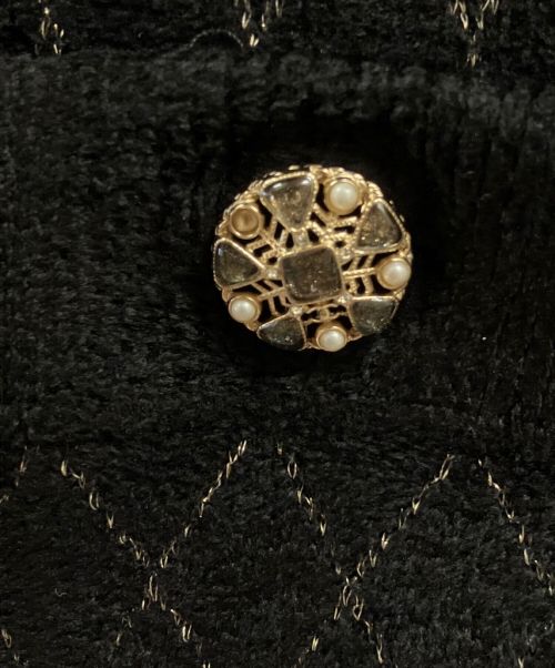 CHANEL（シャネル）CHANEL (シャネル) パイルデザインワンピース ブラック サイズ:34の古着・服飾アイテム
