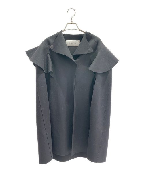 VALENTINO（ヴァレンティノ）VALENTINO (ヴァレンティノ) ウールポンチョ ブラック サイズ:40の古着・服飾アイテム