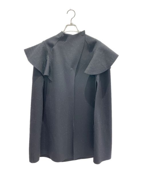 VALENTINO（ヴァレンティノ）VALENTINO (ヴァレンティノ) ウールポンチョ ブラック サイズ:40の古着・服飾アイテム
