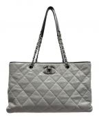 CHANELシャネル）の古着「ココマークチェーンショルダートートバッグ」｜グレー×ブラック
