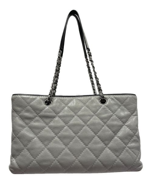 CHANEL（シャネル）CHANEL (シャネル) ココマークチェーンショルダートートバッグ グレー×ブラックの古着・服飾アイテム