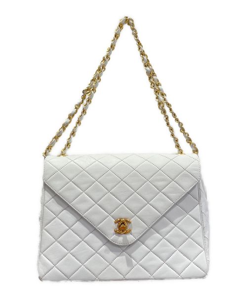 CHANEL（シャネル）CHANEL (シャネル) マトラッセダブルチェーンショルダーバッグ ホワイトの古着・服飾アイテム