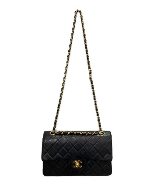 CHANEL（シャネル）CHANEL (シャネル) Wフラップチェーンショルダーバッグ ブラックの古着・服飾アイテム