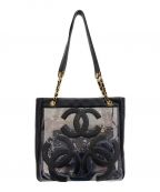CHANELシャネル）の古着「トリプルココチェーントートバッグ」｜ブラック